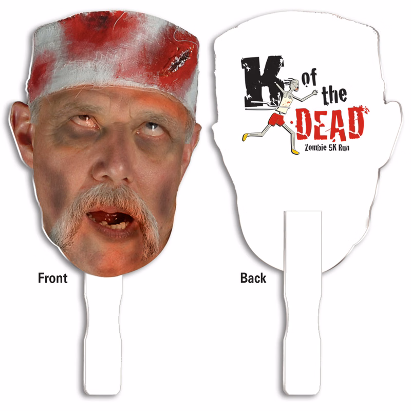 6" x 6" Custom Shaped Paper Hand Fans