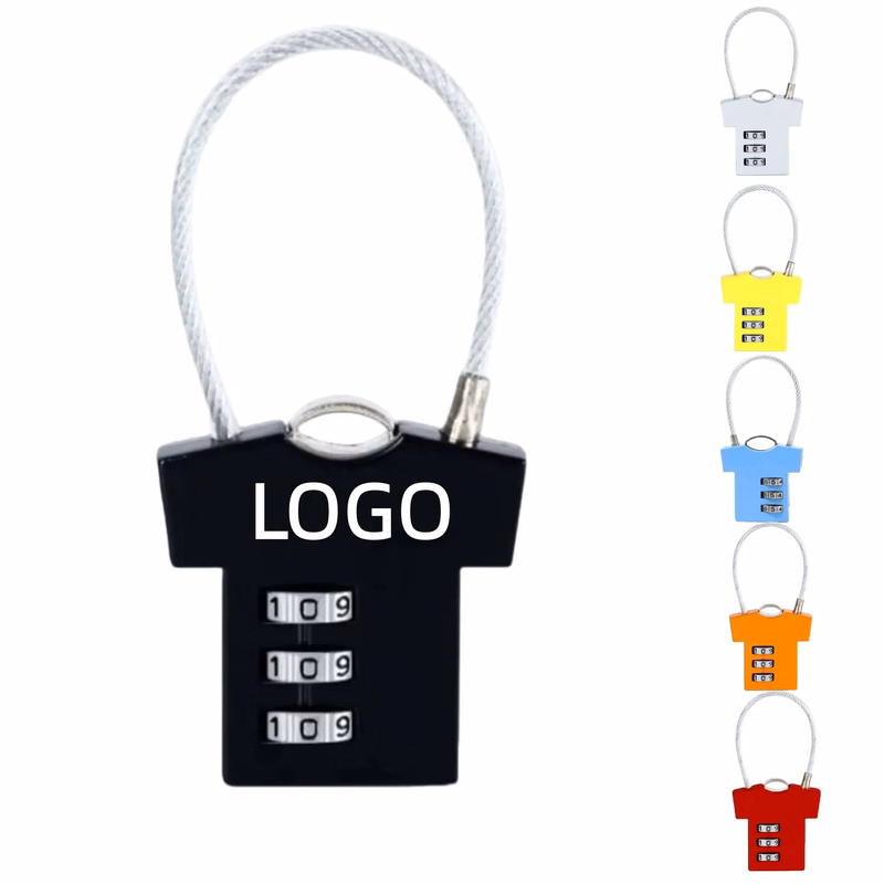 Mini Zinc Alloy Combination Cable Keyless Lock For Travel