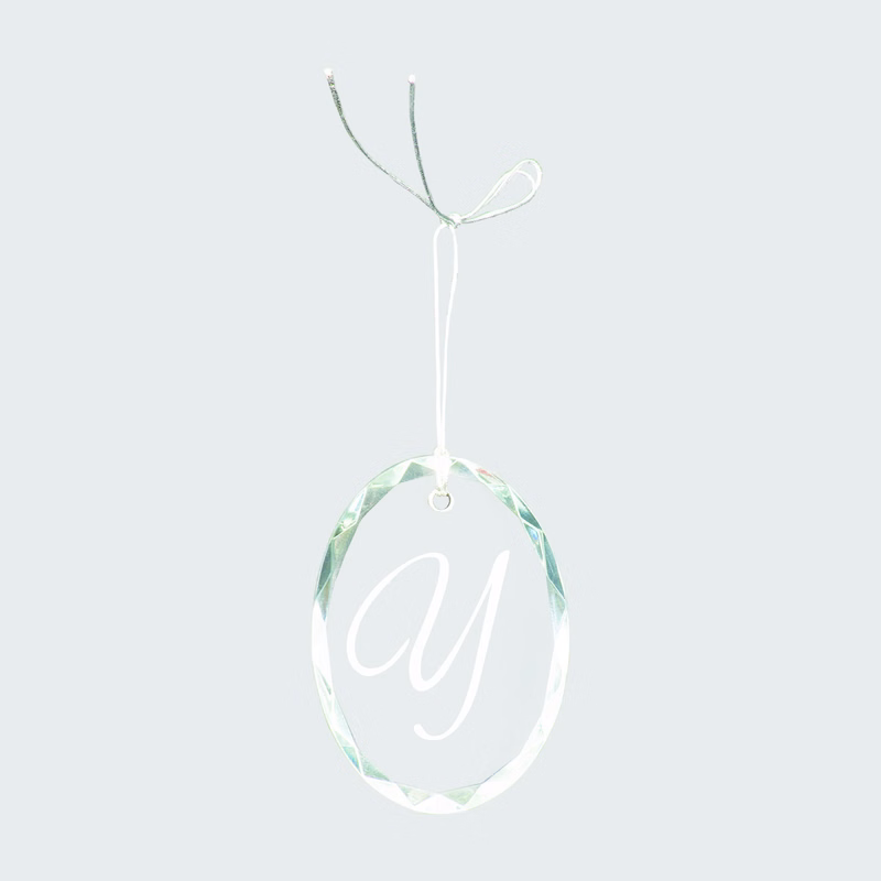 3" Crystal Faceted Oval Ornament