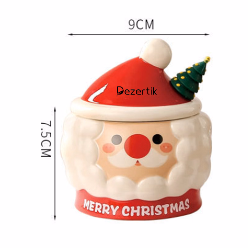 15OZ Santa Claus Mug with Spoon for Home Use