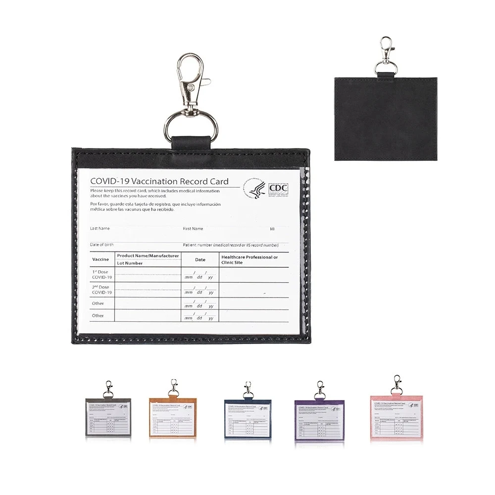 Leather Vaccine Card Wallet 4x3" 1