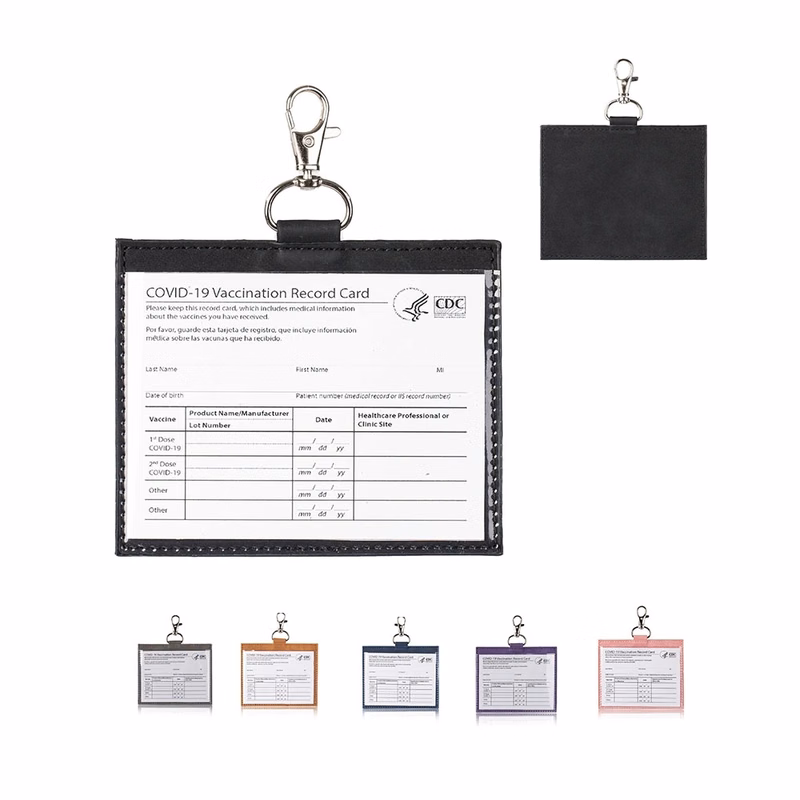 Leather Vaccine Card Wallet 4x3"