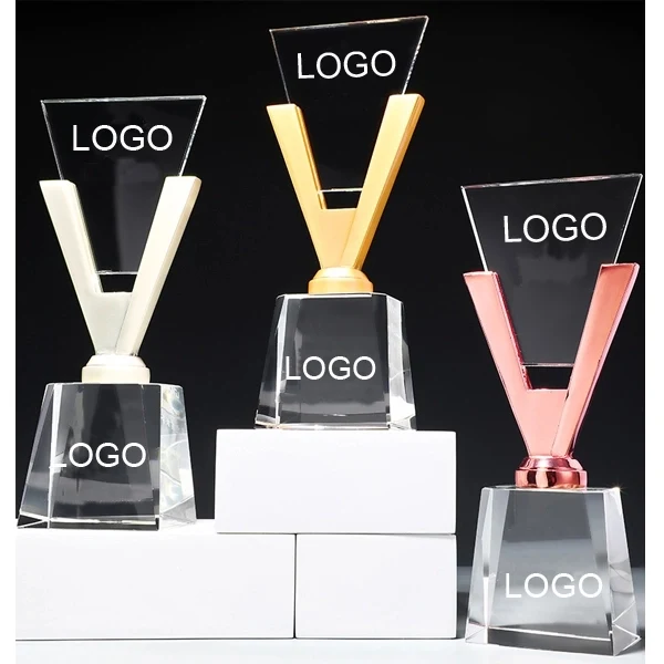 Optical Crystal V-shaped Award 1