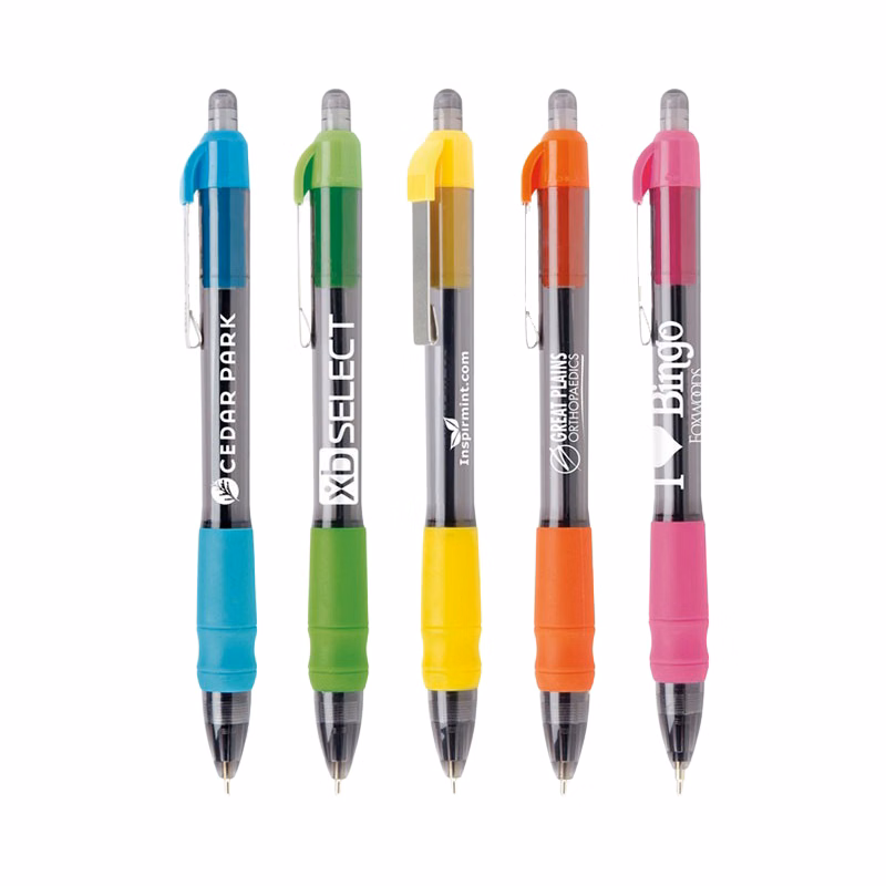 Translucent Rubber Grip Plastic Pen