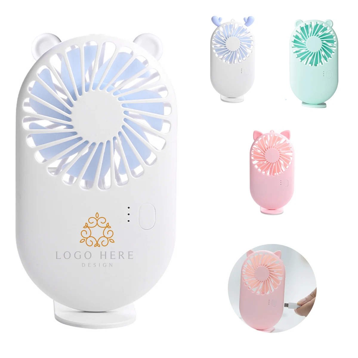 MOQ 20 Pocket Size USB Rechargeable Mini Fan 1