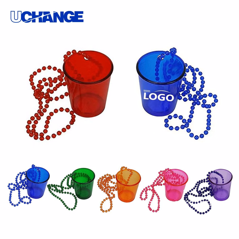 Shot Glass on Beaded Necklace Container