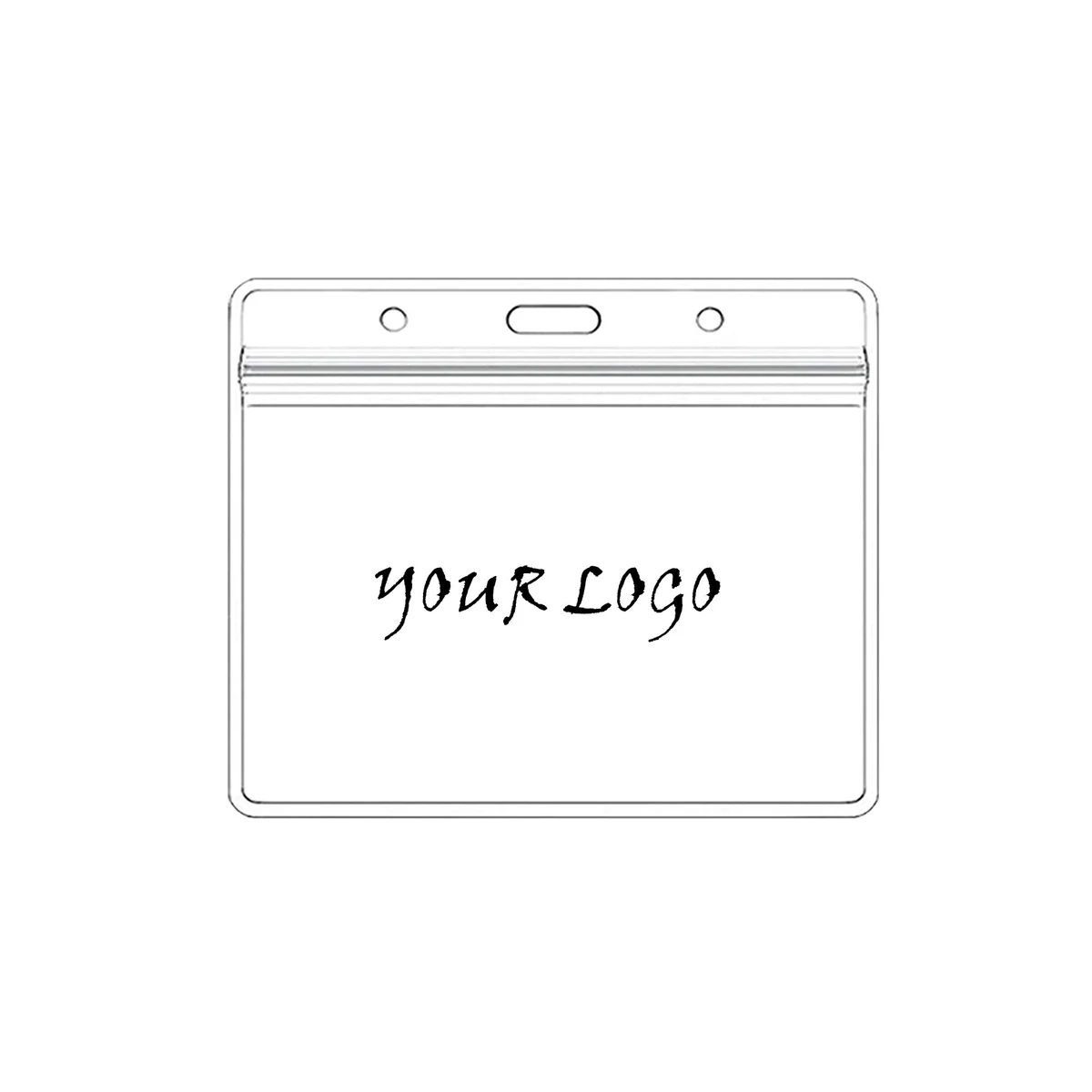Clear Plastic Horizontal Name ID Card Holder 1