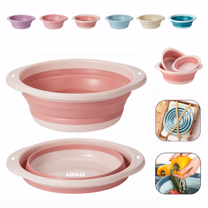 Round Plastic Kitchen Foldable Washing Basin