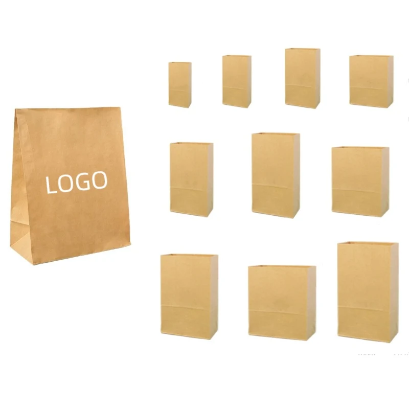 Non-Greaseproof Natrual Kraft paper Bags (7 7/8" W x 4 15/16" G x 11 13/16" H) 1