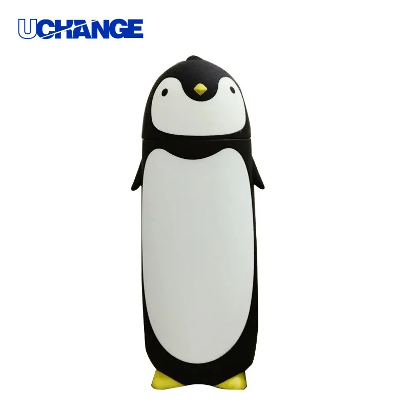 Cute Penguin Double Insulated Glass Cup for Desk Drinks & Gift Use 1