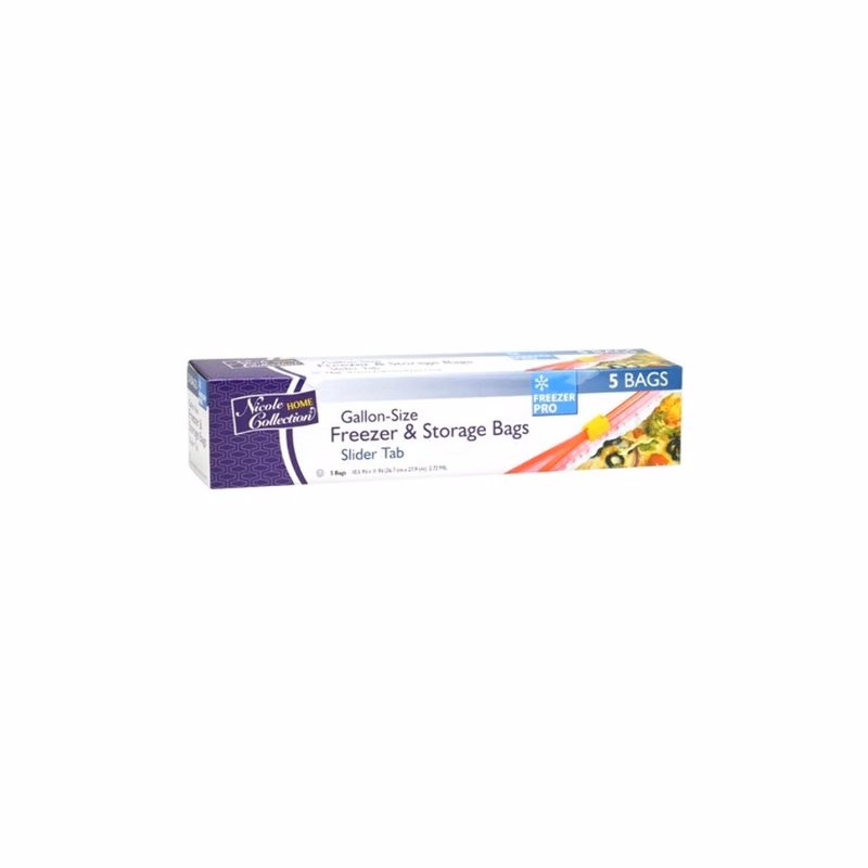 Gallon Slider Tab Storage Bags - 5 Count Kosher Certified