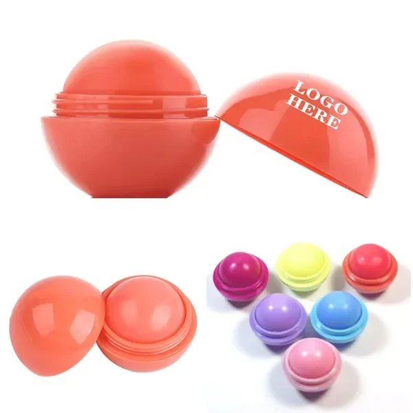Custom 1.6 Inch Natural Flavored Moisturizing Lip Balm Sphere — Wellness Gift Favor 1