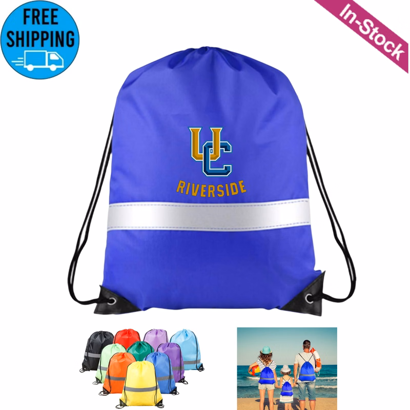 Drawstring Backpacks Bags with Reflective Strip