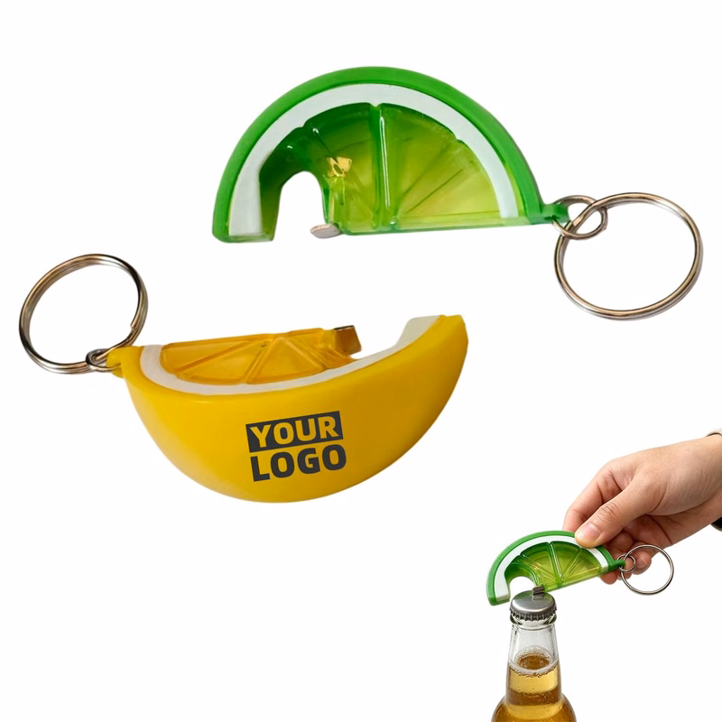 Lemon Shape Bottle Opener Key Chain