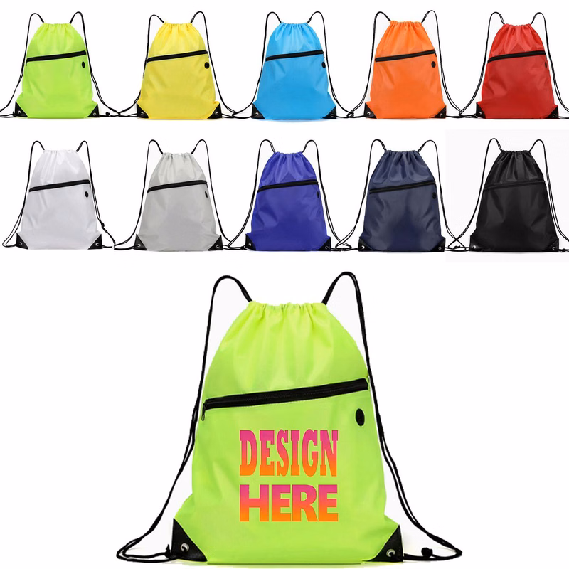 Heavy Duty Oxford Waterproof Drawstring Zip Backpack
