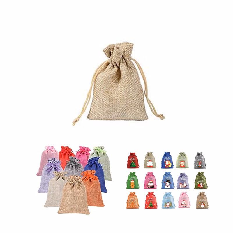 Burlap Gift Bags with Drawstring