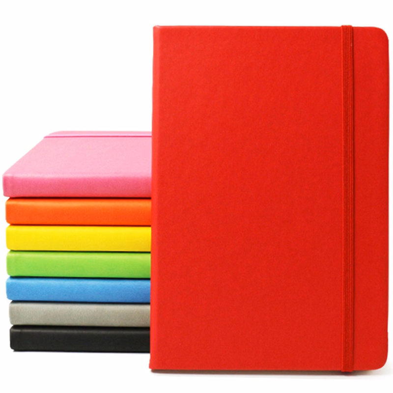 A5 Faux Leather Notebook w/Elastic Closing