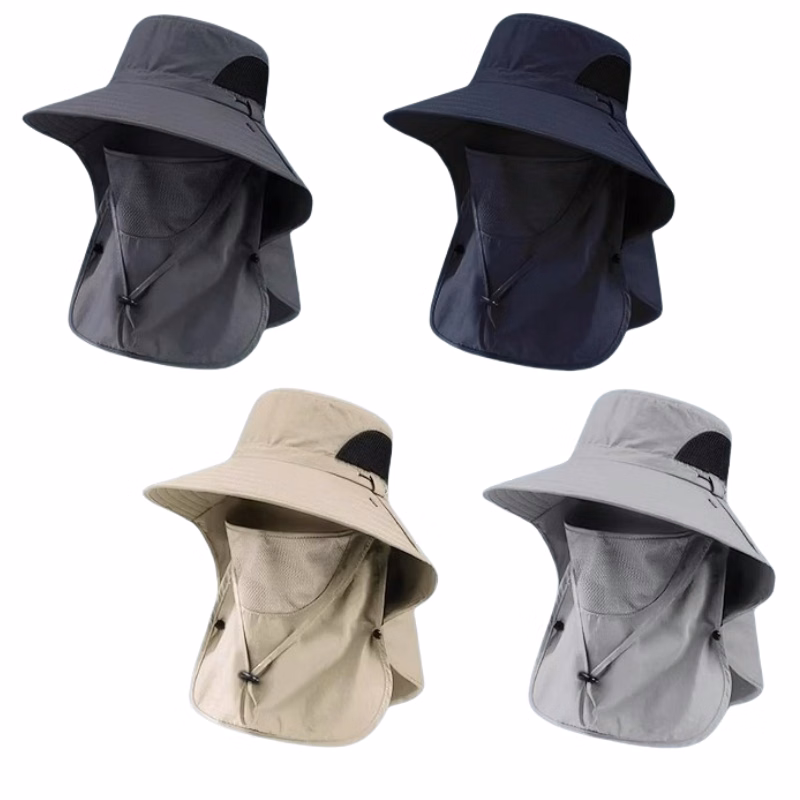 Sun Bucket Hat UV Protection Boonie Cap with Neck Flap and Face Shield