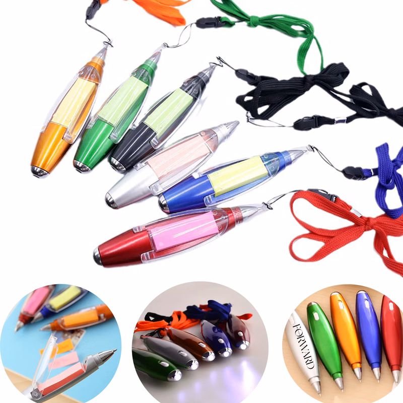 Ballpoint Pen with Light, Note Stickers, for School Office