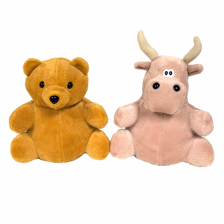 10" Bear/Tan Bull Reversible Puppet