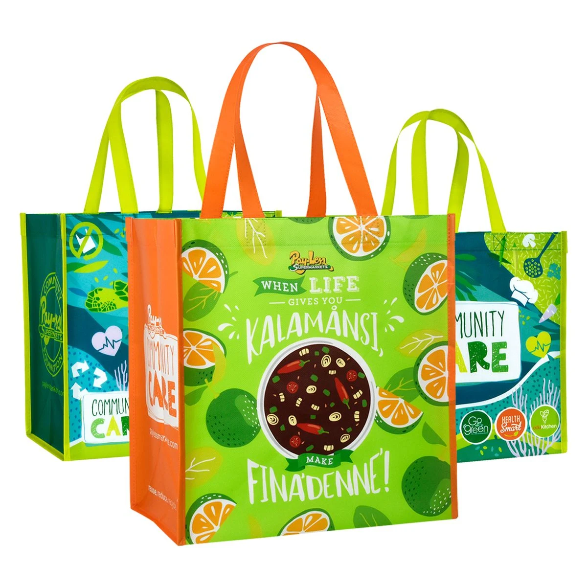 Custom 120g Laminated Non-Woven Shopping Tote Bag 12.5"x13"x8.5" 1