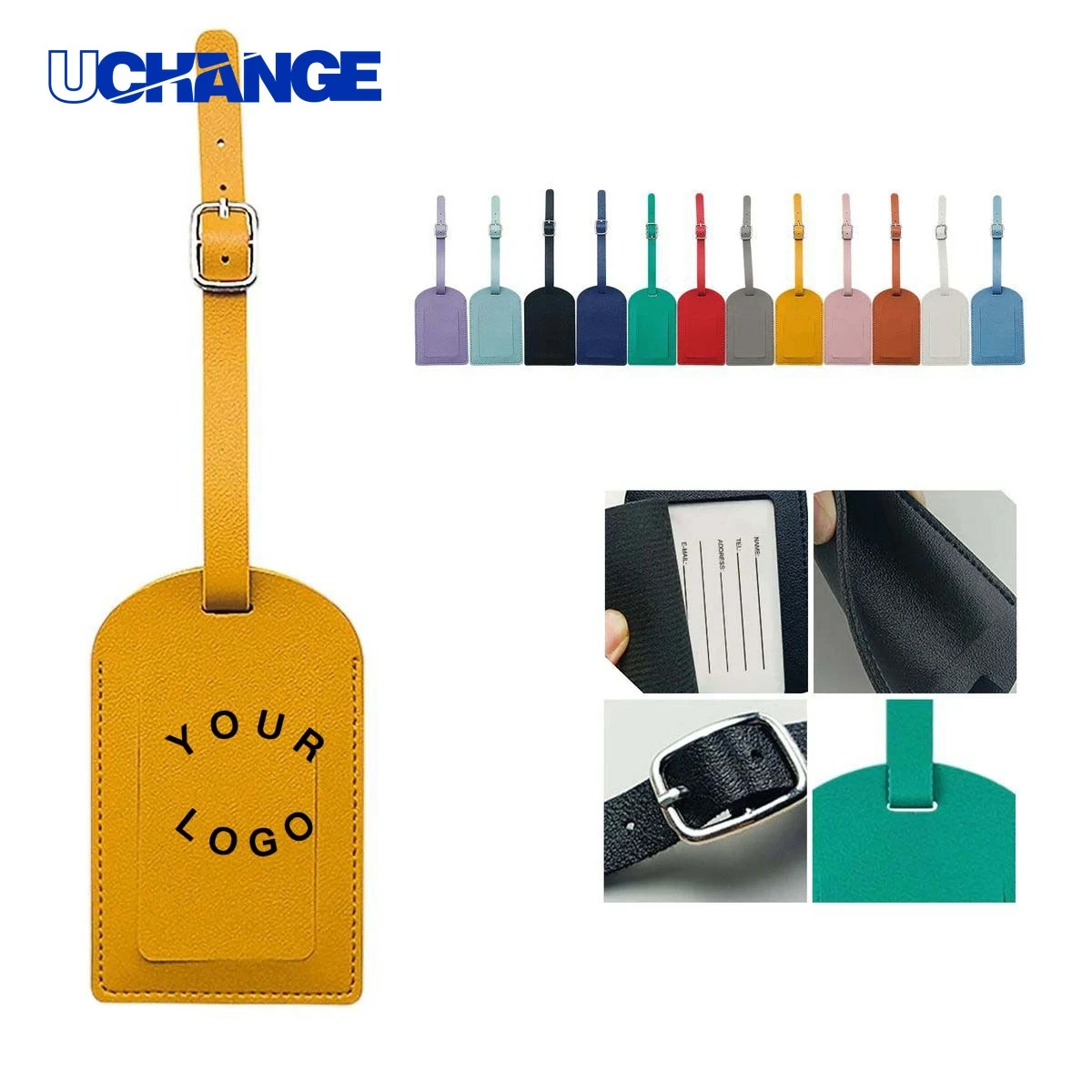 PU Leather Luggage Label with Name Card Classic 1