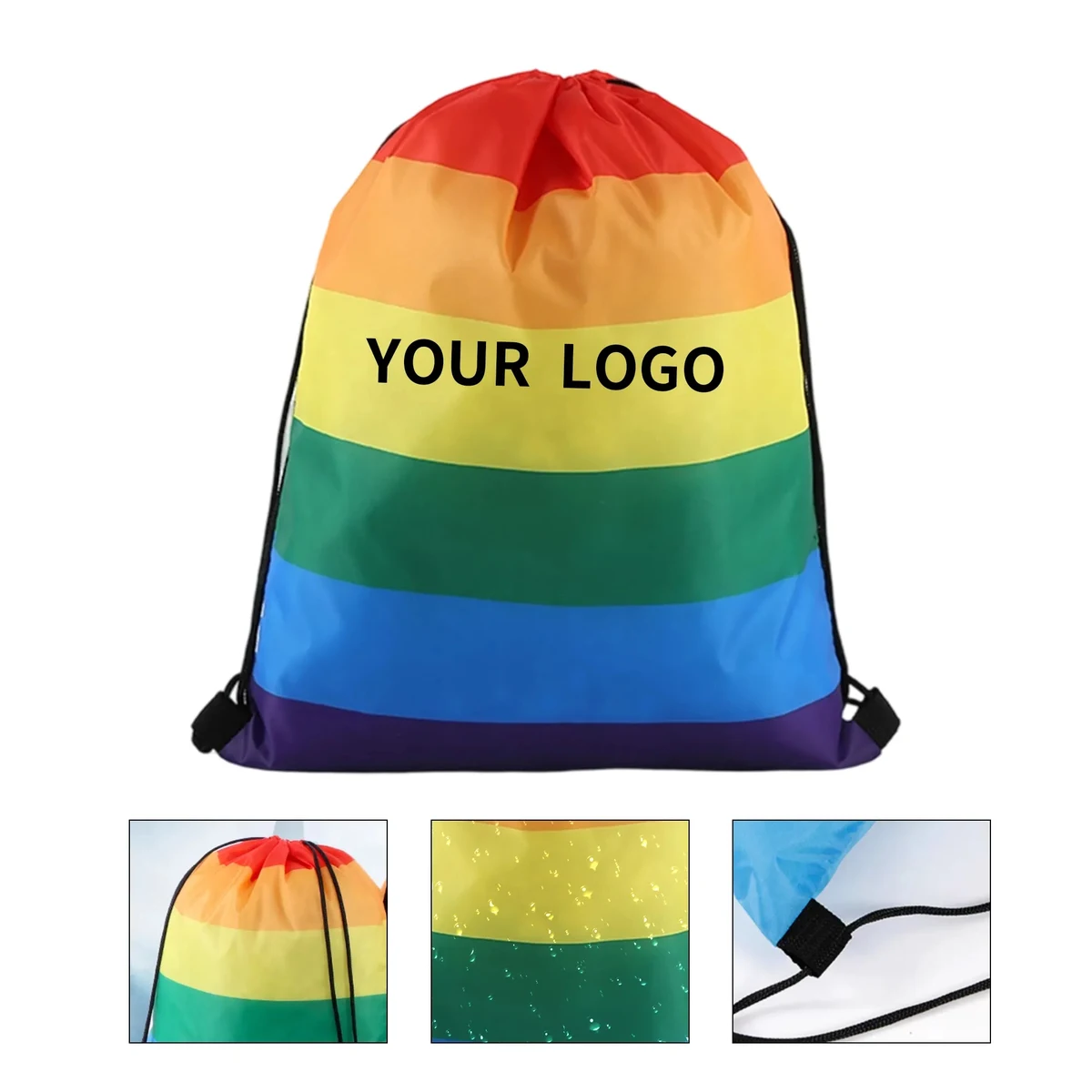 Rainbow Pride Drawstring Backpack 1