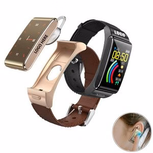 2 In 1 Ear Bud And Leather Band Fitness Tracker
