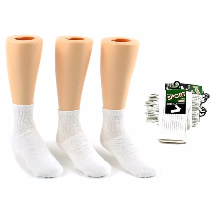Kids' Sport Tube Socks - White Size 6-8