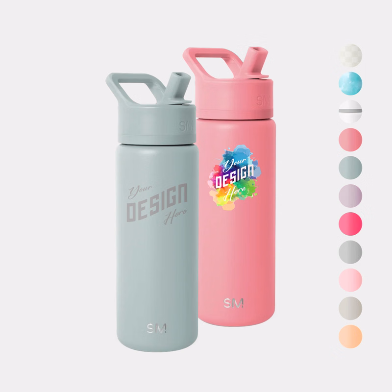 18 oz Simple Modern® Stainless Steel Double-Walled Insulated Summit Water Bottle with Straw Lid