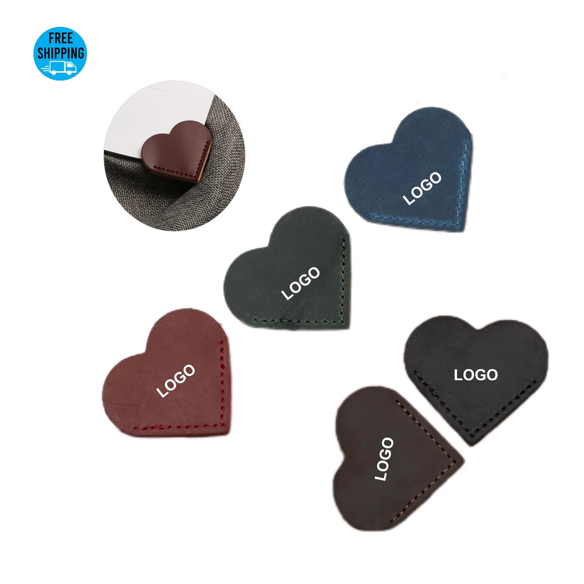 Genuine Leather Heart Shaped Bookmark 1