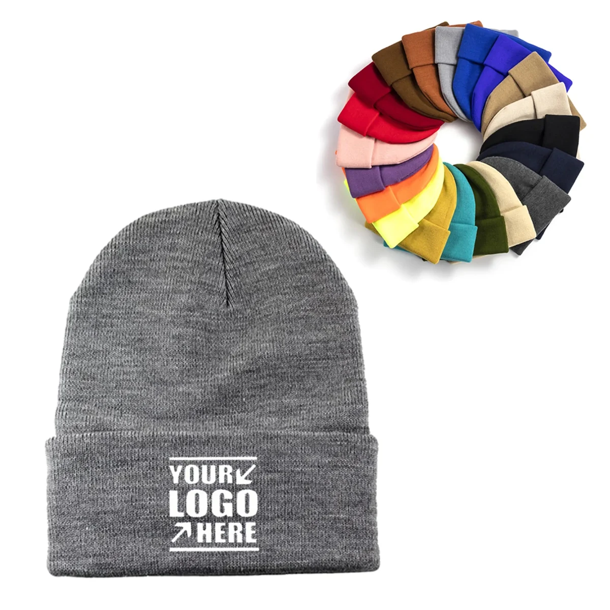 Warm Cozy Knitted Cuffed Skull Cap 1