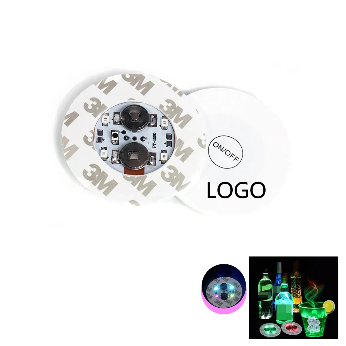 Led Cup Coaster Sticker 1