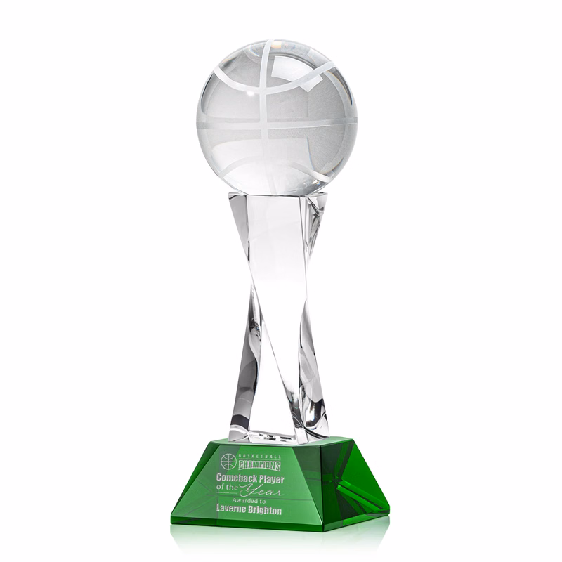 Basketball Award on Langport Base - Green
