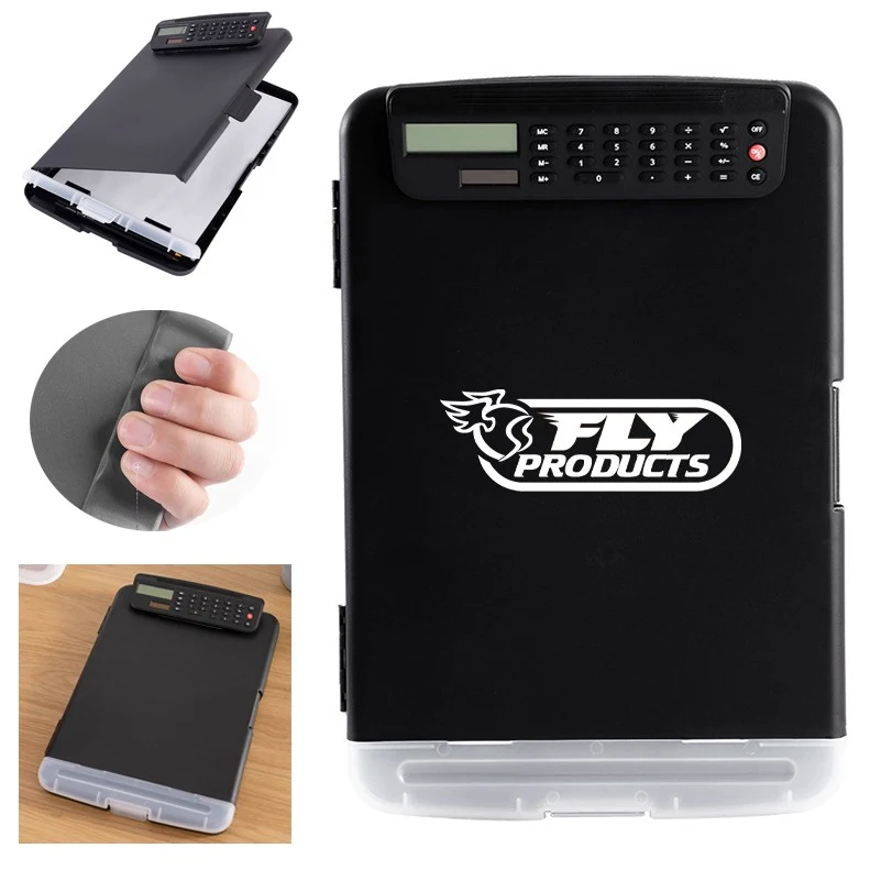 Built-in Dual-power Calculator Storage Portable Clipboard 1
