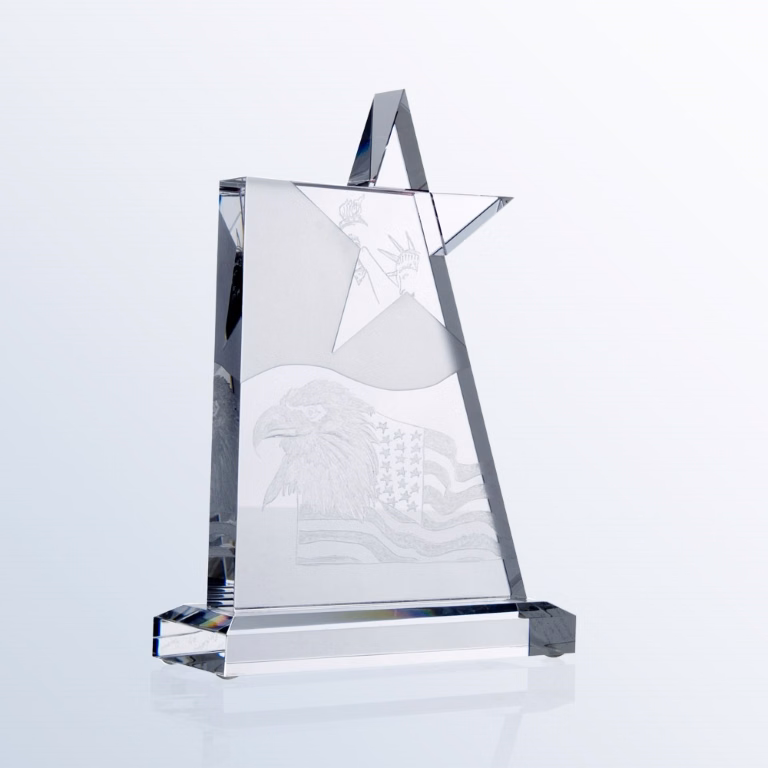Waving Star Optic Crystal Award