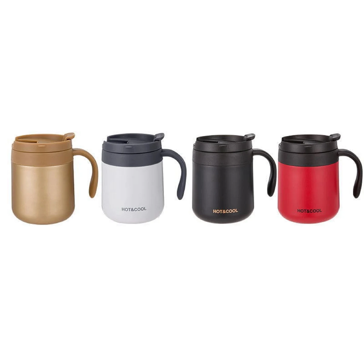 Double Wall Insulated Coffee Cup With Lid & Handle 1