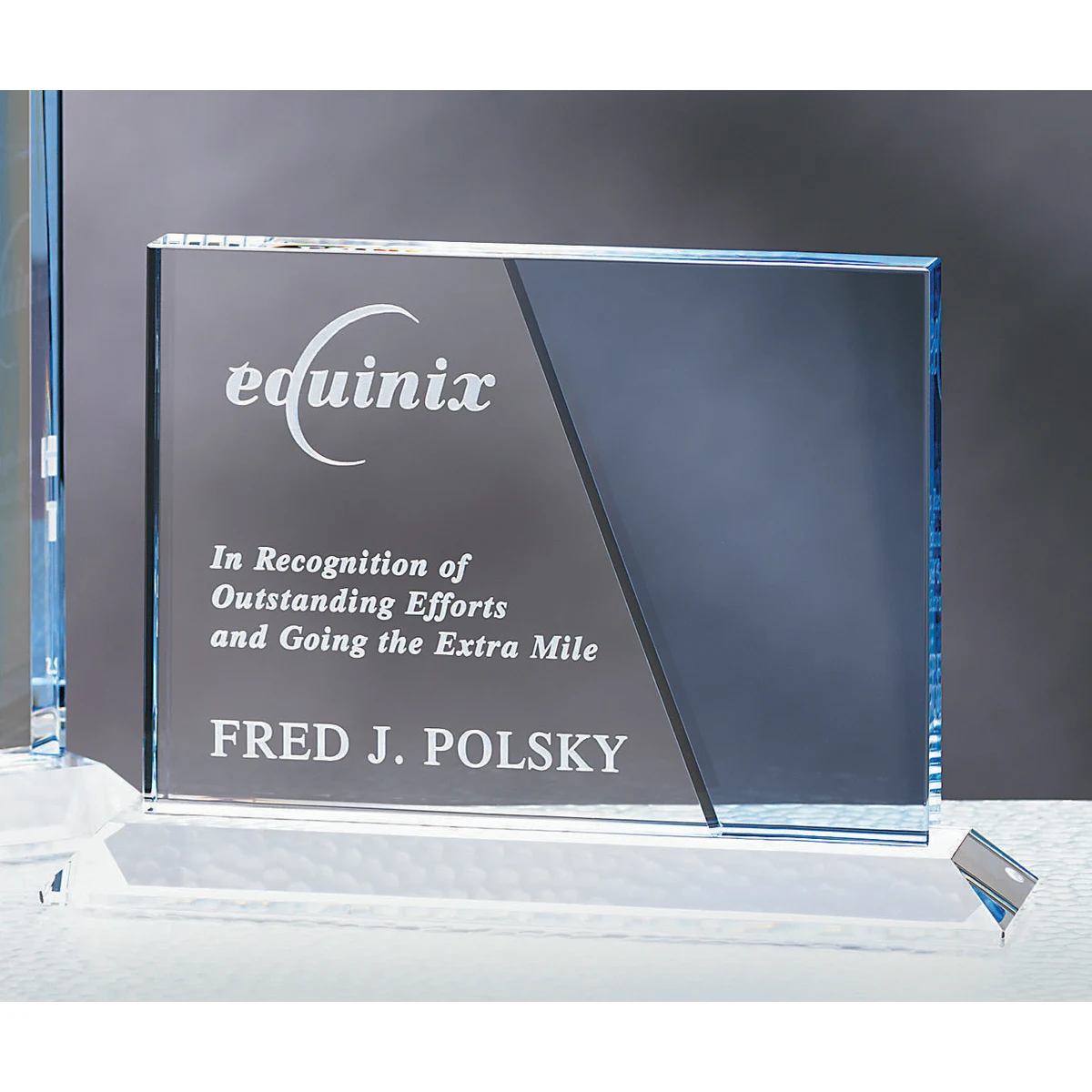 5" Crystal Horizontal Sapphire Award 1