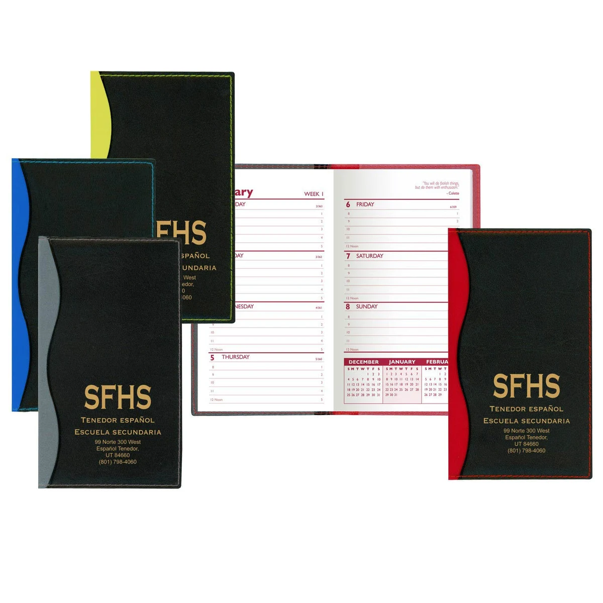 Soft Cover 2 Tone Vinyl Holland Series Weekly Planner w/o Map / 1 Color 1