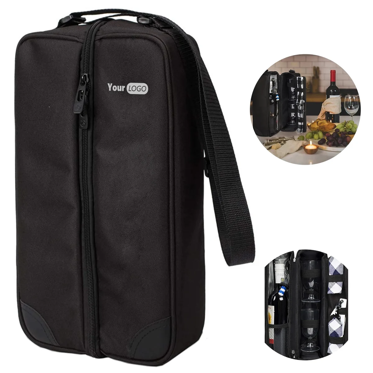 Wine Tote Bag With Cooler Compartment 1