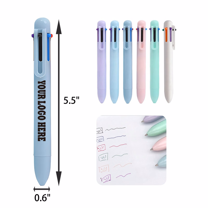 MOQ 50 PCS Retractable Ballpoint Pen With 6 Colors.
