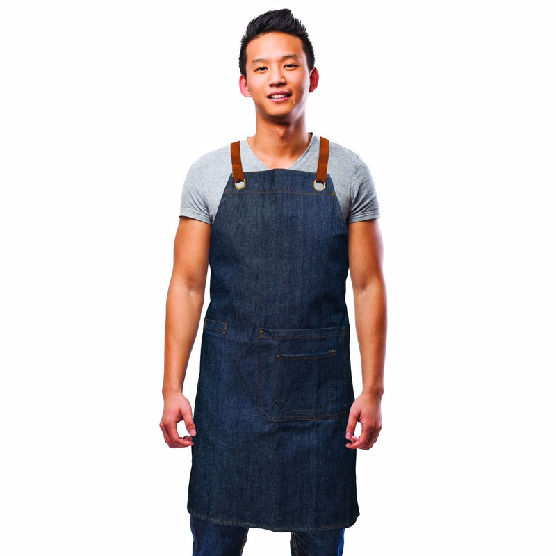 NEW Kitch Style Bib Apron - Denim with Grommets