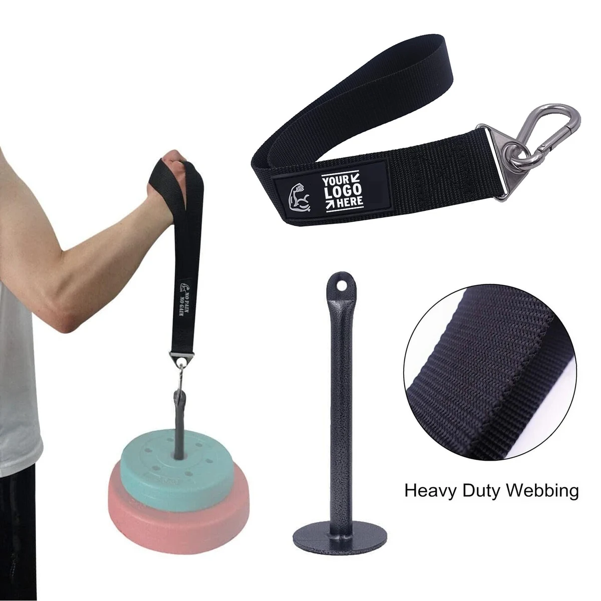 Black Arm Wrestling Training Strap Belt 1