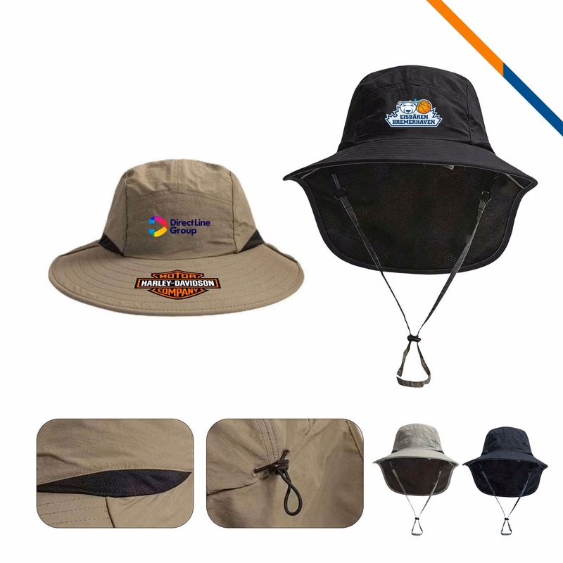Capzo Wide Brim Neck Flap Bucket Hat