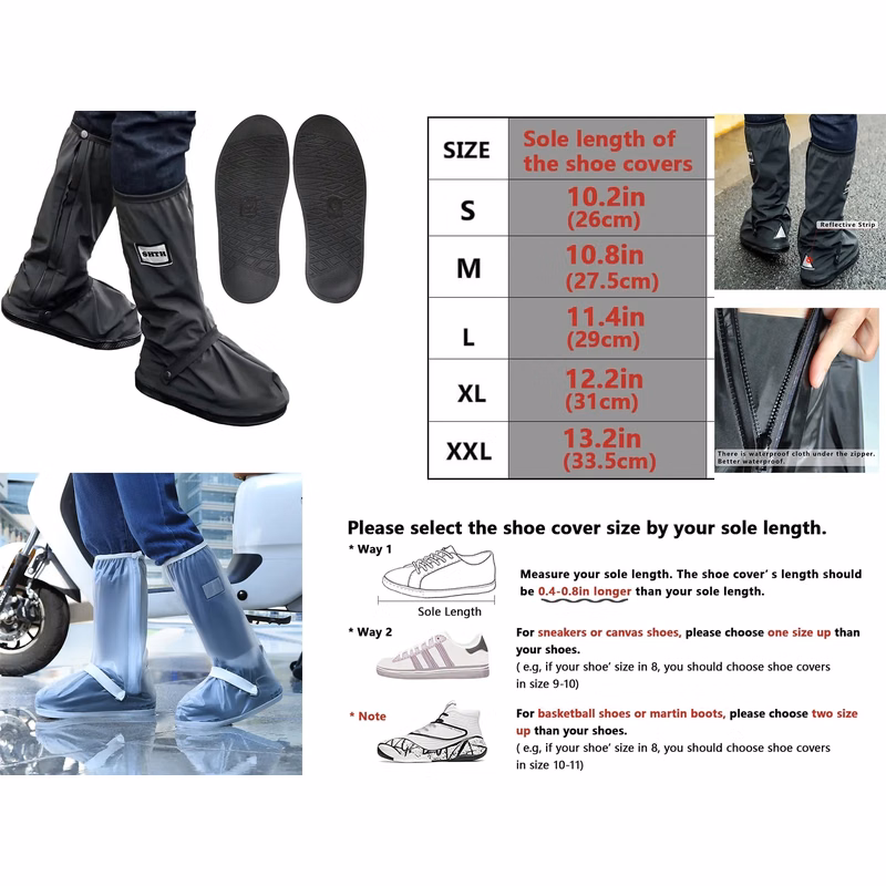 Waterproof Rain Boot Shoe Cover With Reflector