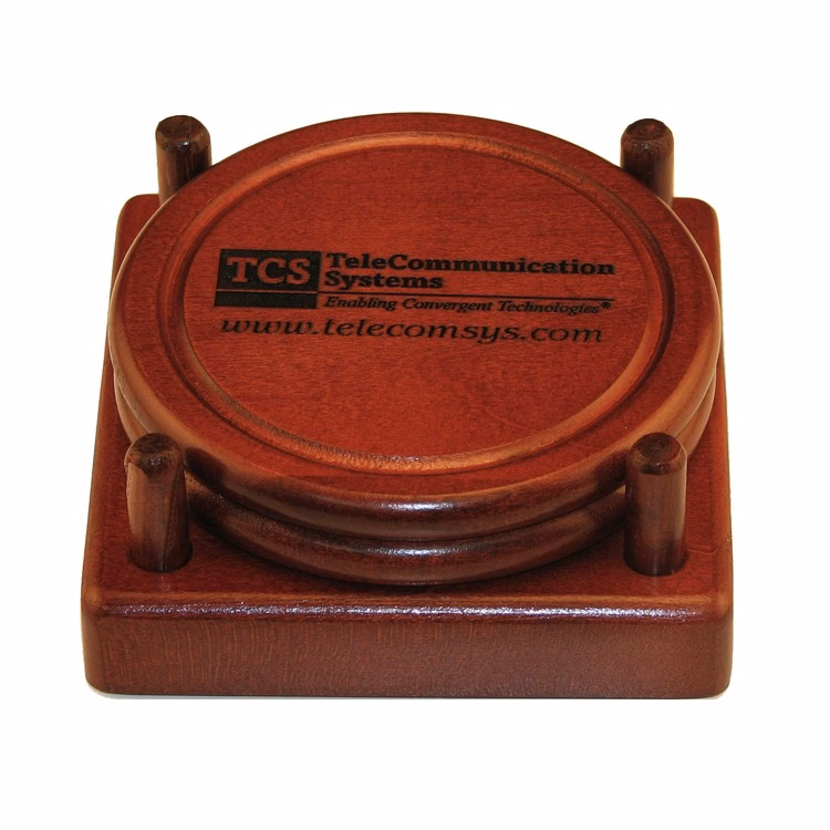 Round Wood 2 Coaster Set
