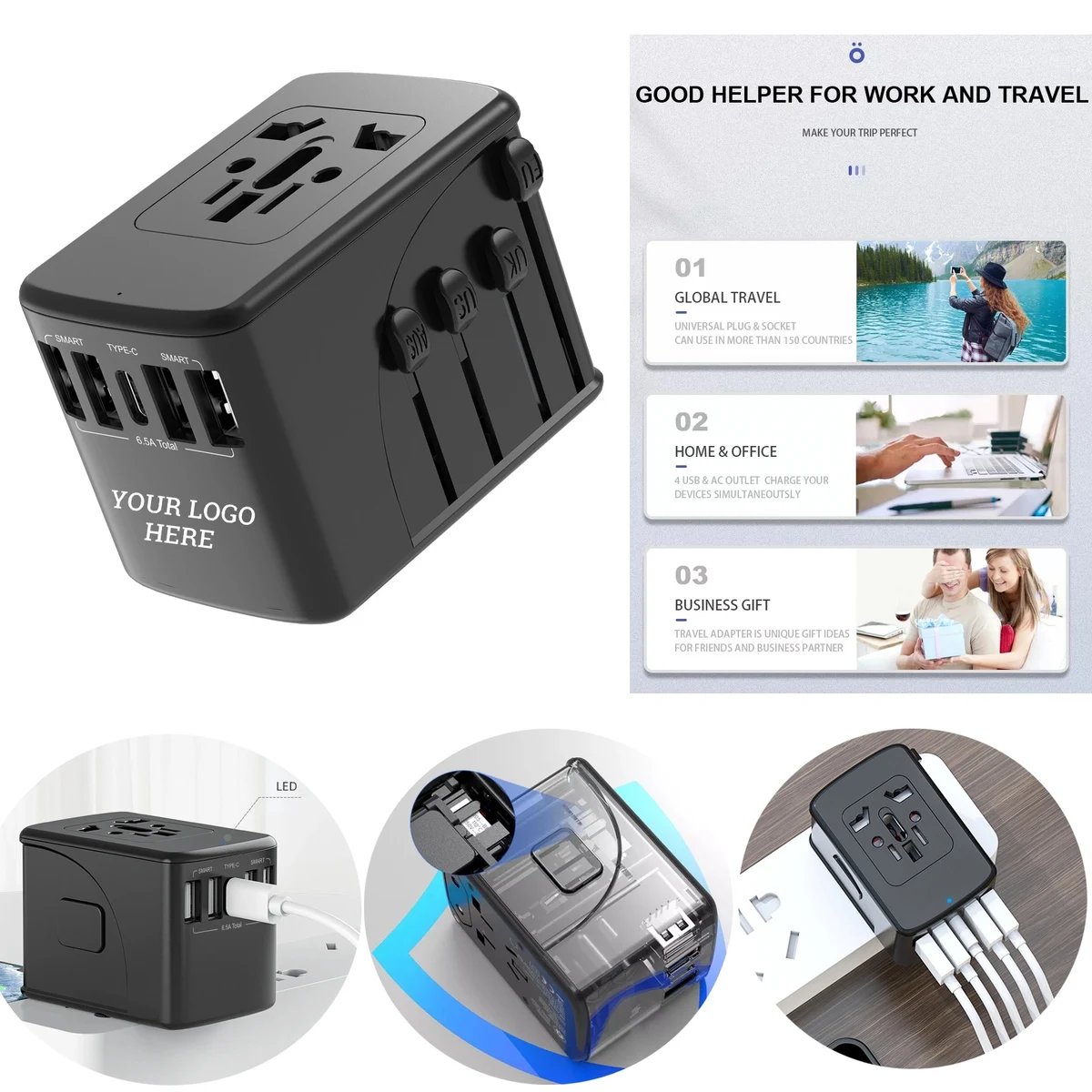 Worldwide International Travel Home Office Plug Adapter 1