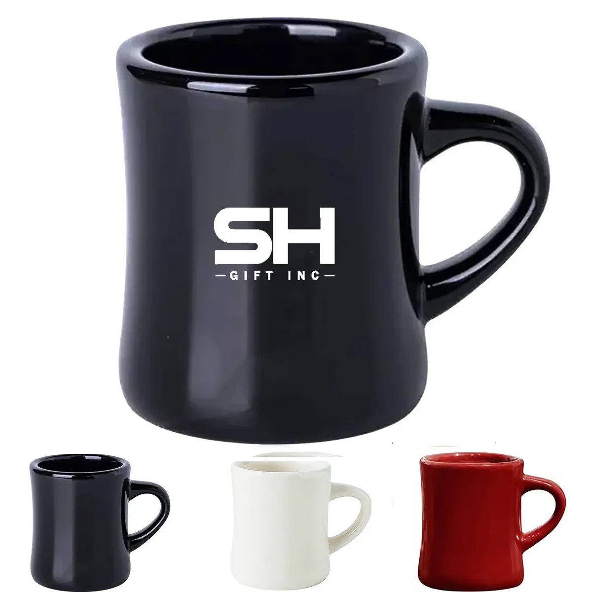 12oz Curved Wide Mouth Ceramic Mug 1