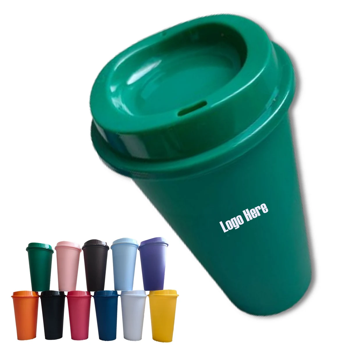 Reusable Coffee Cups with Lids 16 oz Plastic Tumblers 1
