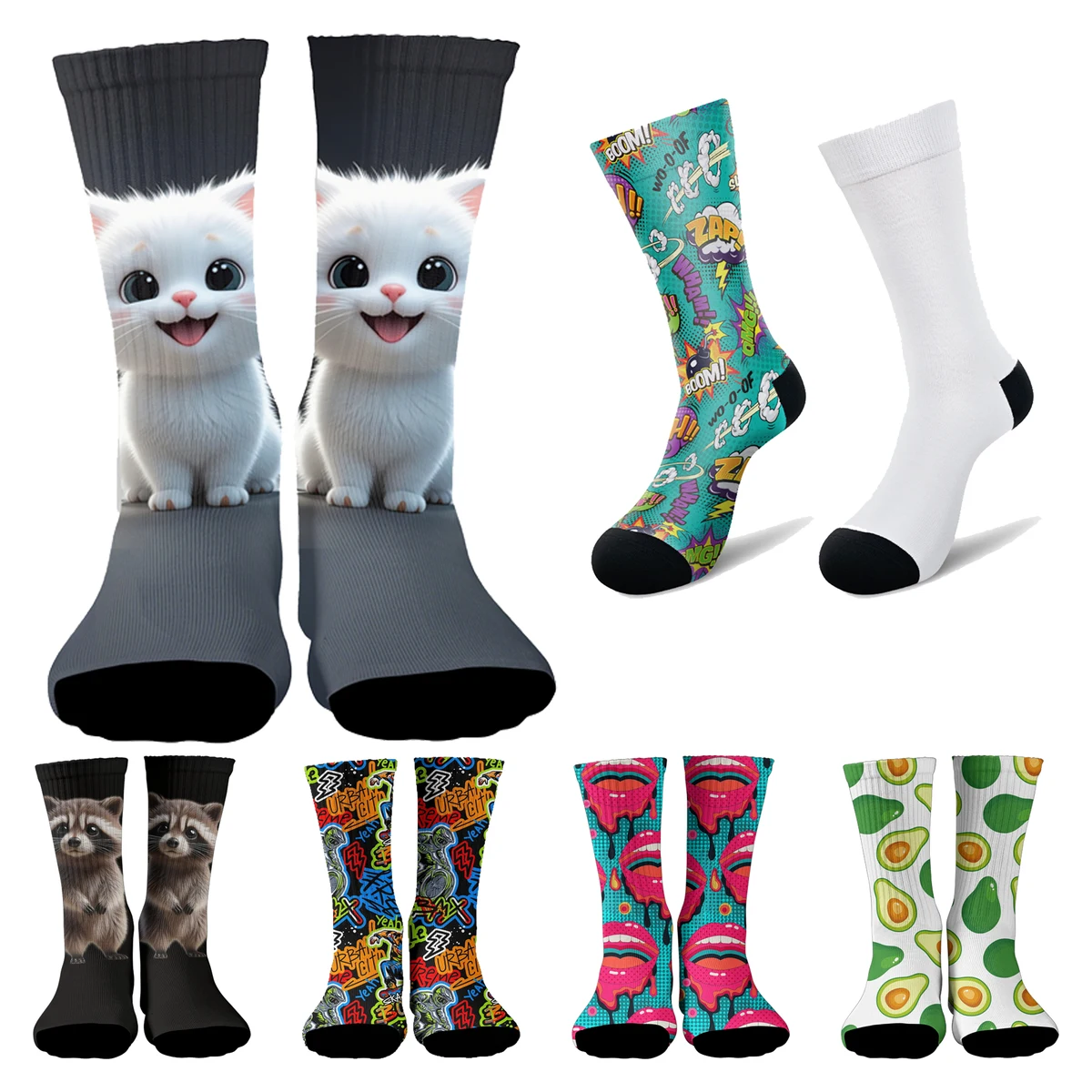 MOQ 20prs 200 Needle Sublimation Socks 1